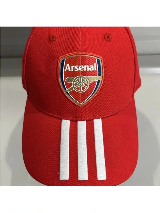 Adidas Arsenal FC Hat Cap Red Strap Back Logo Embroidered Football Soccer Club - Picture 2 of 12